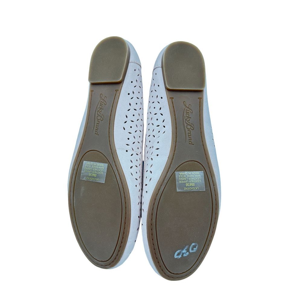 Lucky Brand Pale Pink Perforated Leather Ballet Flats‎ Women's 8M Memory Foam - Picture 6 of 8